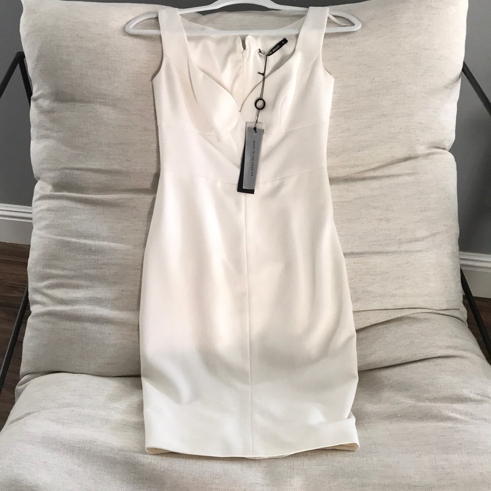 US 0 Black Halo “Ally” Midi Dress - White